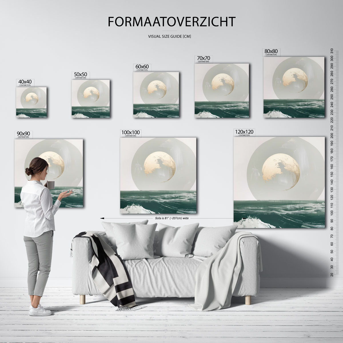 Maan boven oceaan Poster