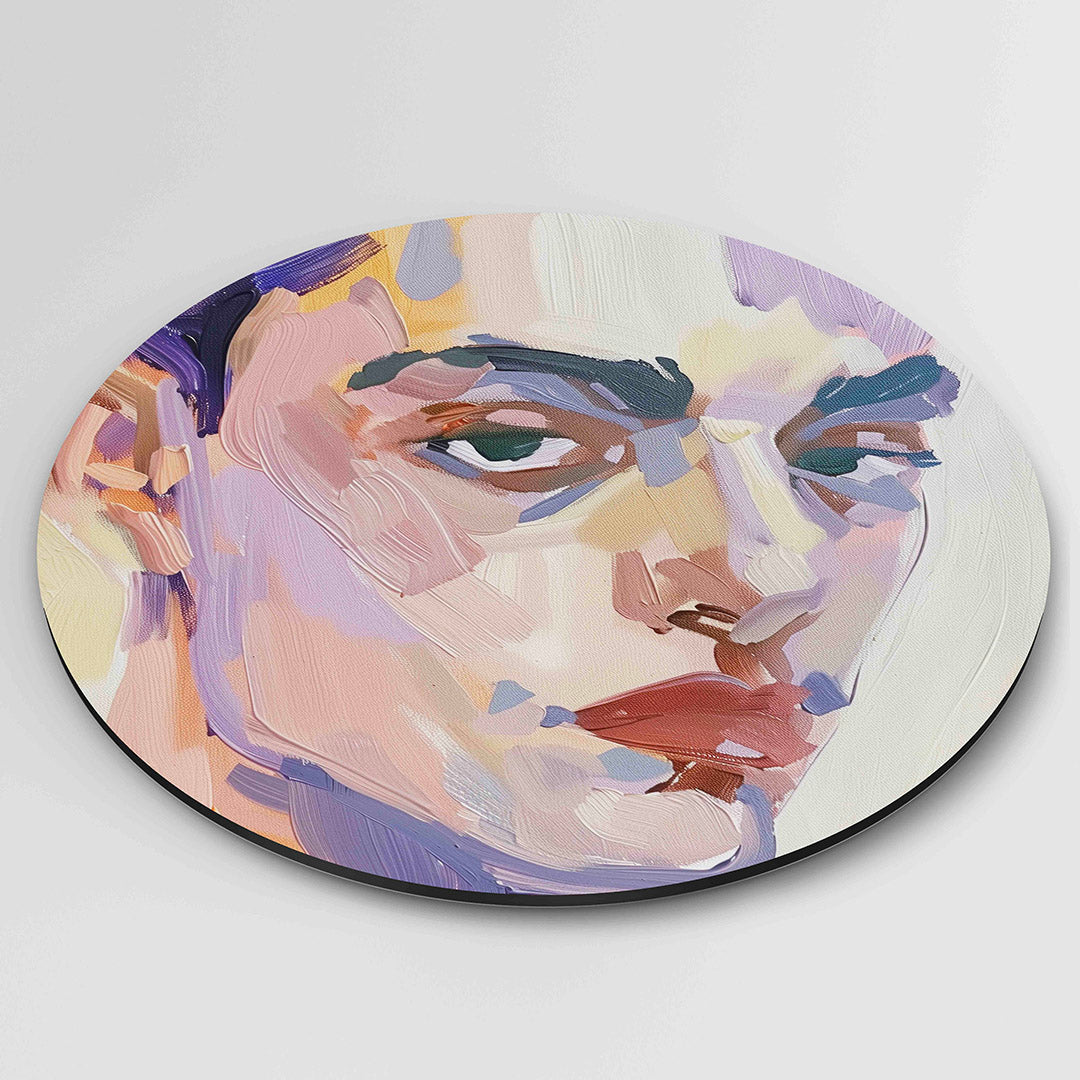 Portret in levendige kleuren Muurcirkel