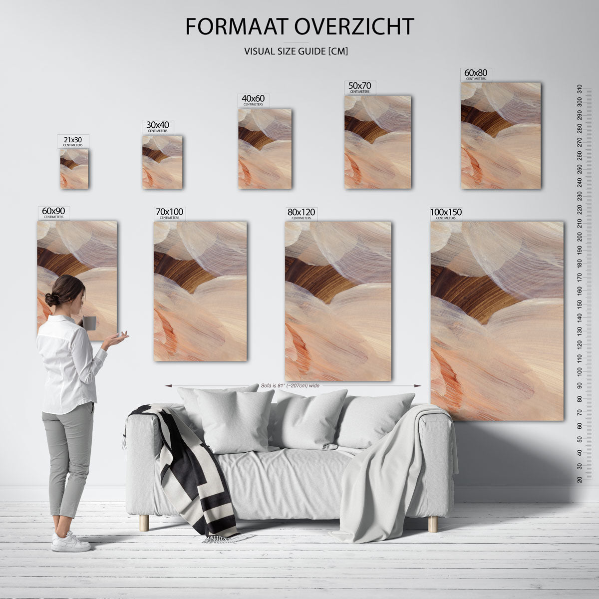 Abstracte penseelstreken Poster