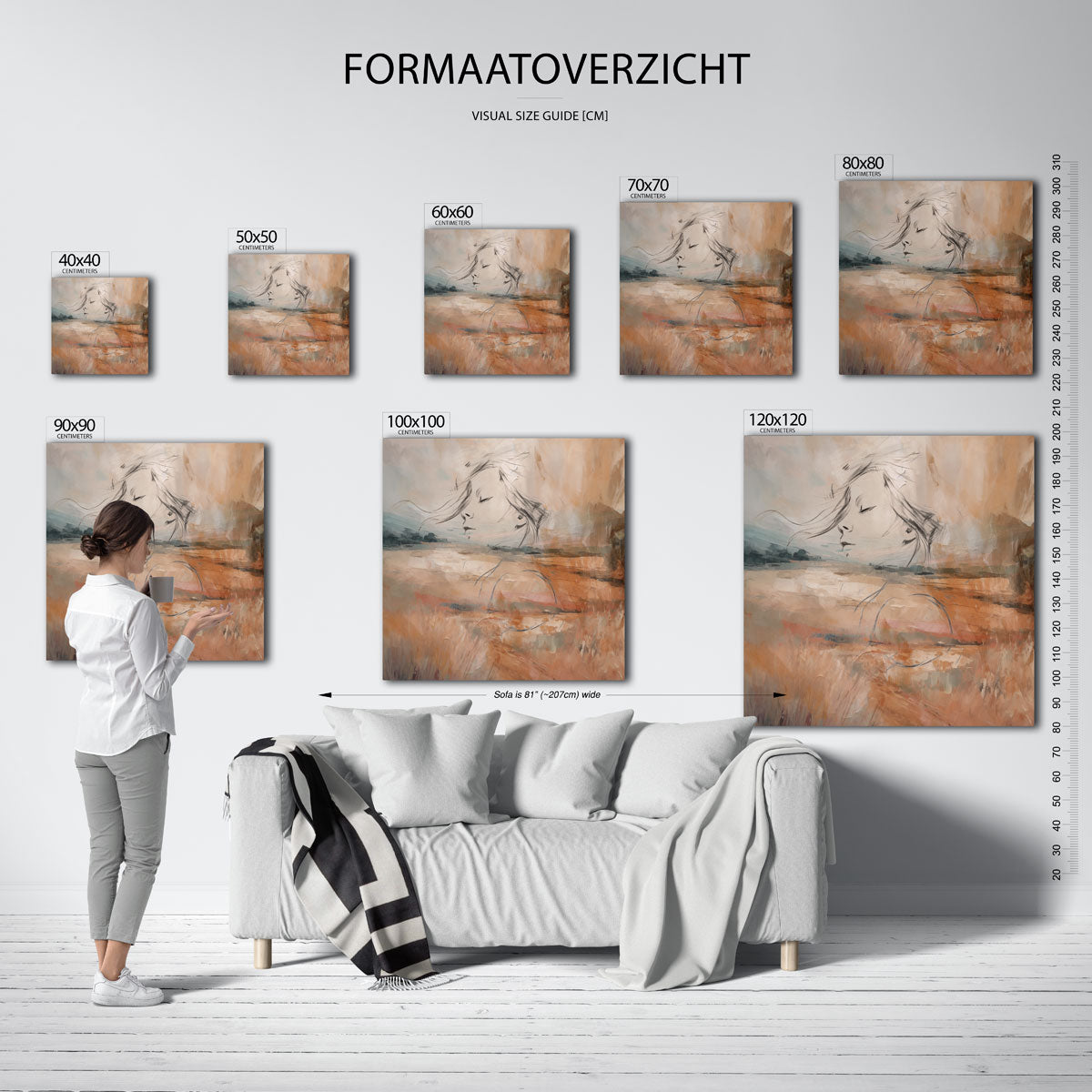 Dromerig landschap met gezicht Poster