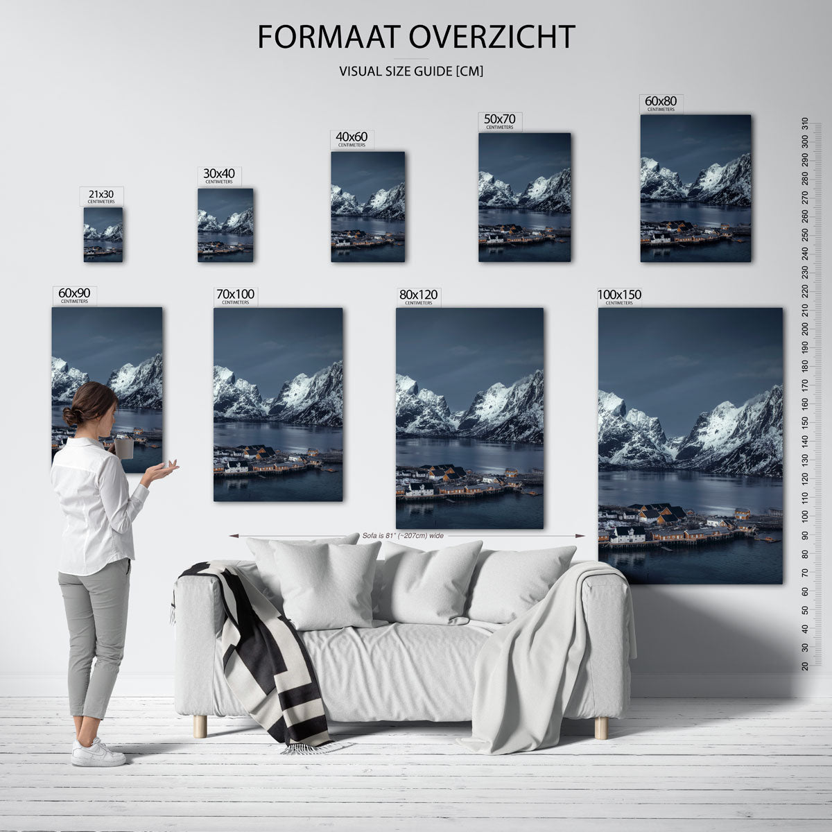 Bergen en dorp Poster