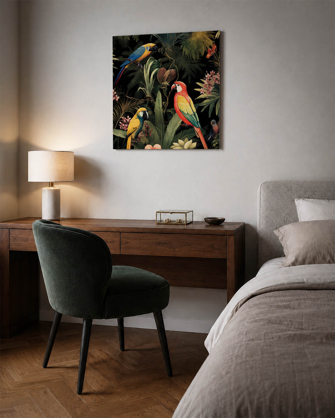 Exotische vogels en planten Kunstwerk