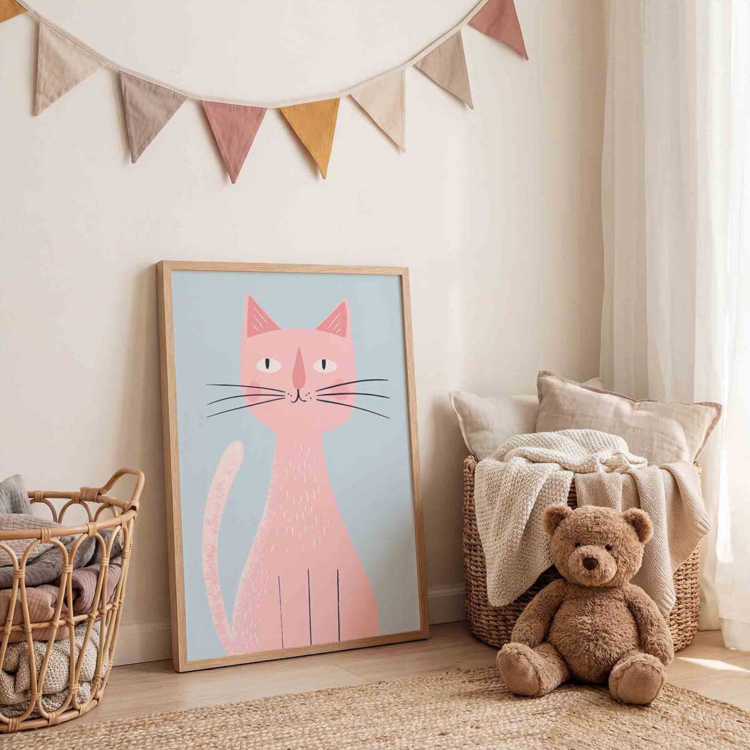 Roze kat Poster