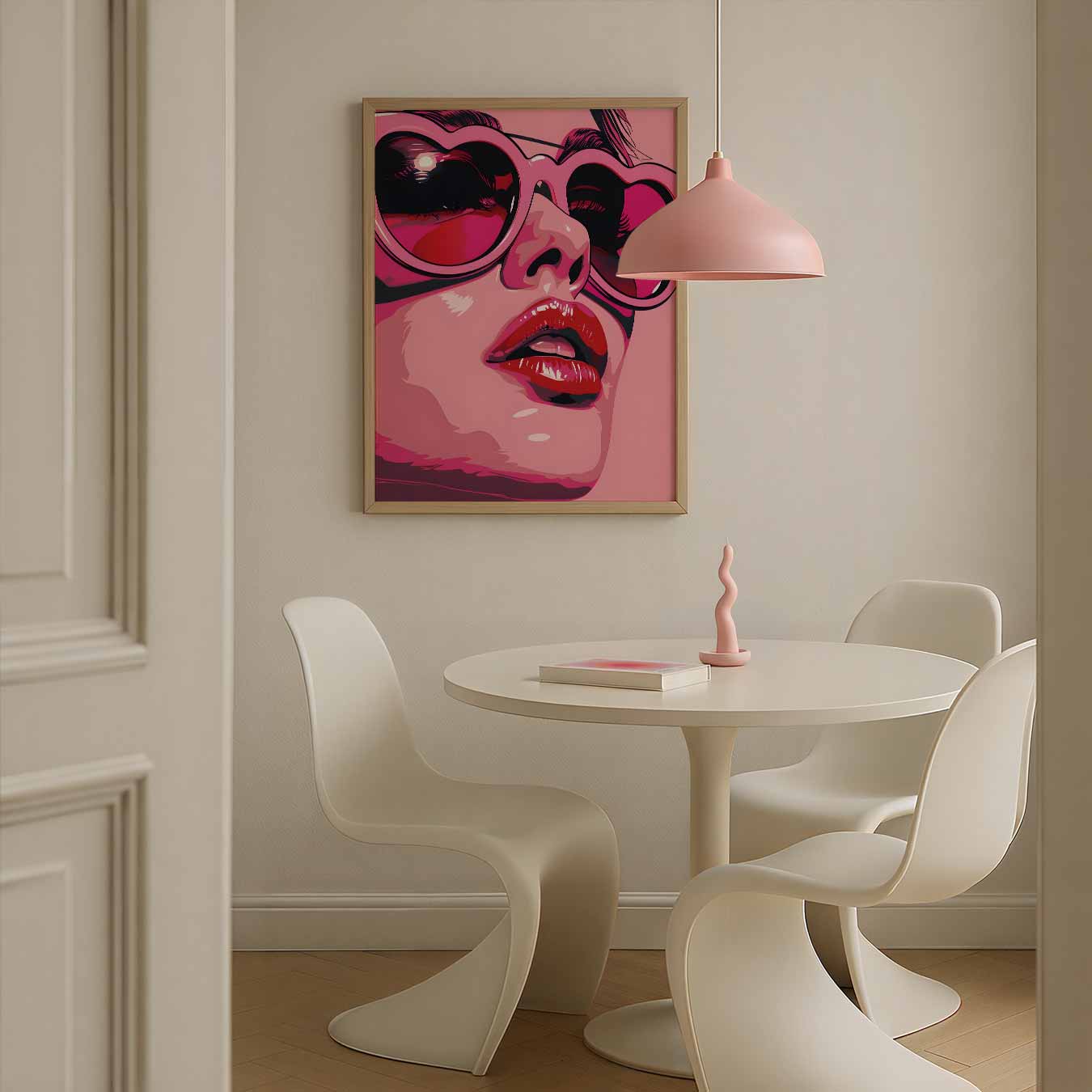 Stijlvolle Hartvormige Zonnebril Poster-WallArtistic