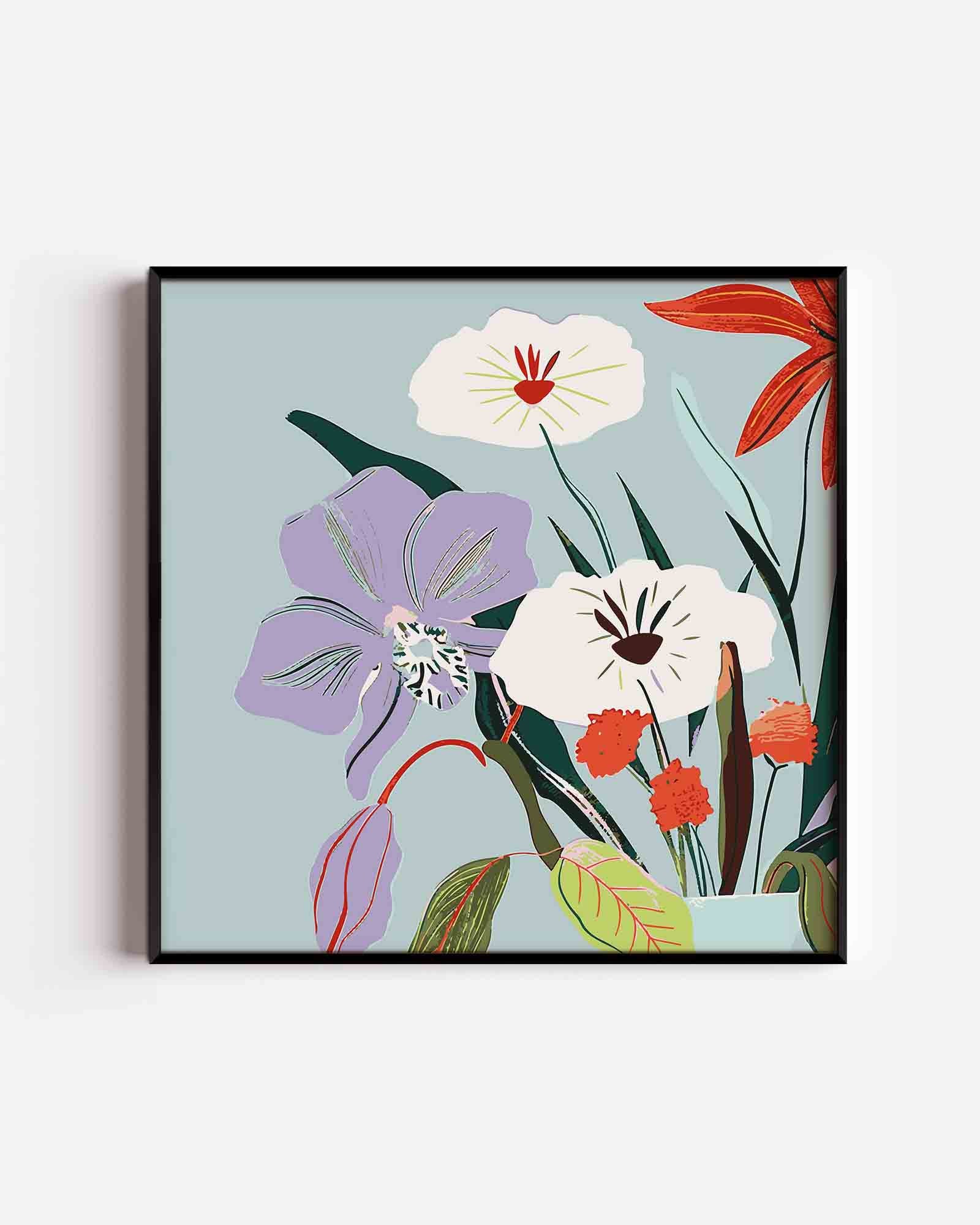 Bloemen in vaas Poster