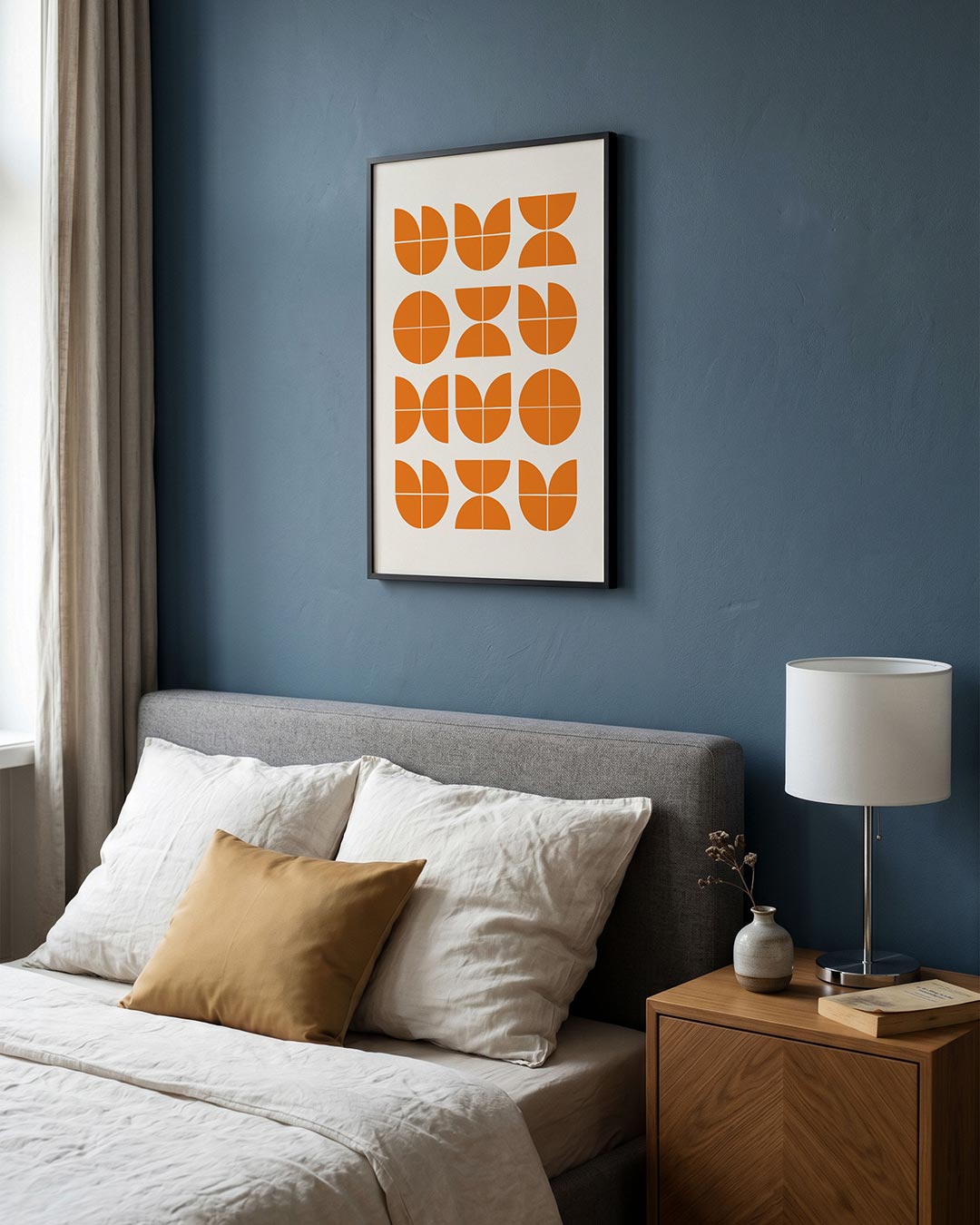 Oranje vormritme Poster