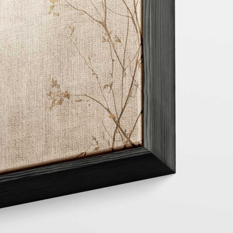 Gouden Zweepslag: Minimalistische Takken Kunstwerk-canvas-dibond-plexiglas-wanddecoratie-WallArtistic