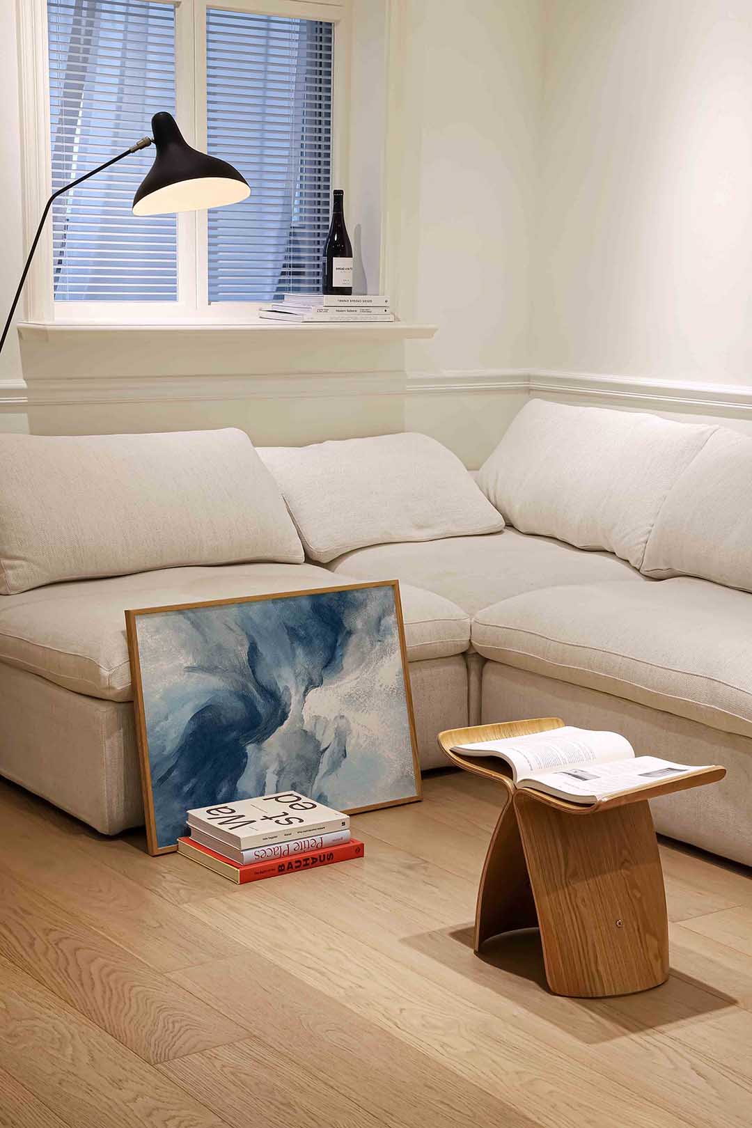 Abstracte blauwe vormen Poster