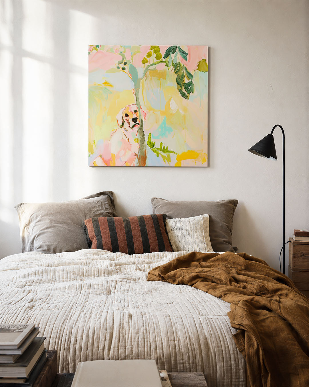 Vrolijke kleurenhond Kunstwerk
