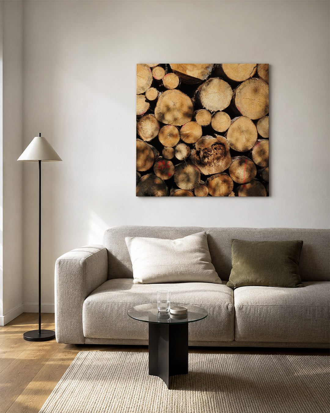Houtstapel textuur Kunstwerk