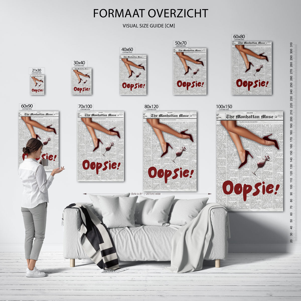 Krant met benen en glas Poster