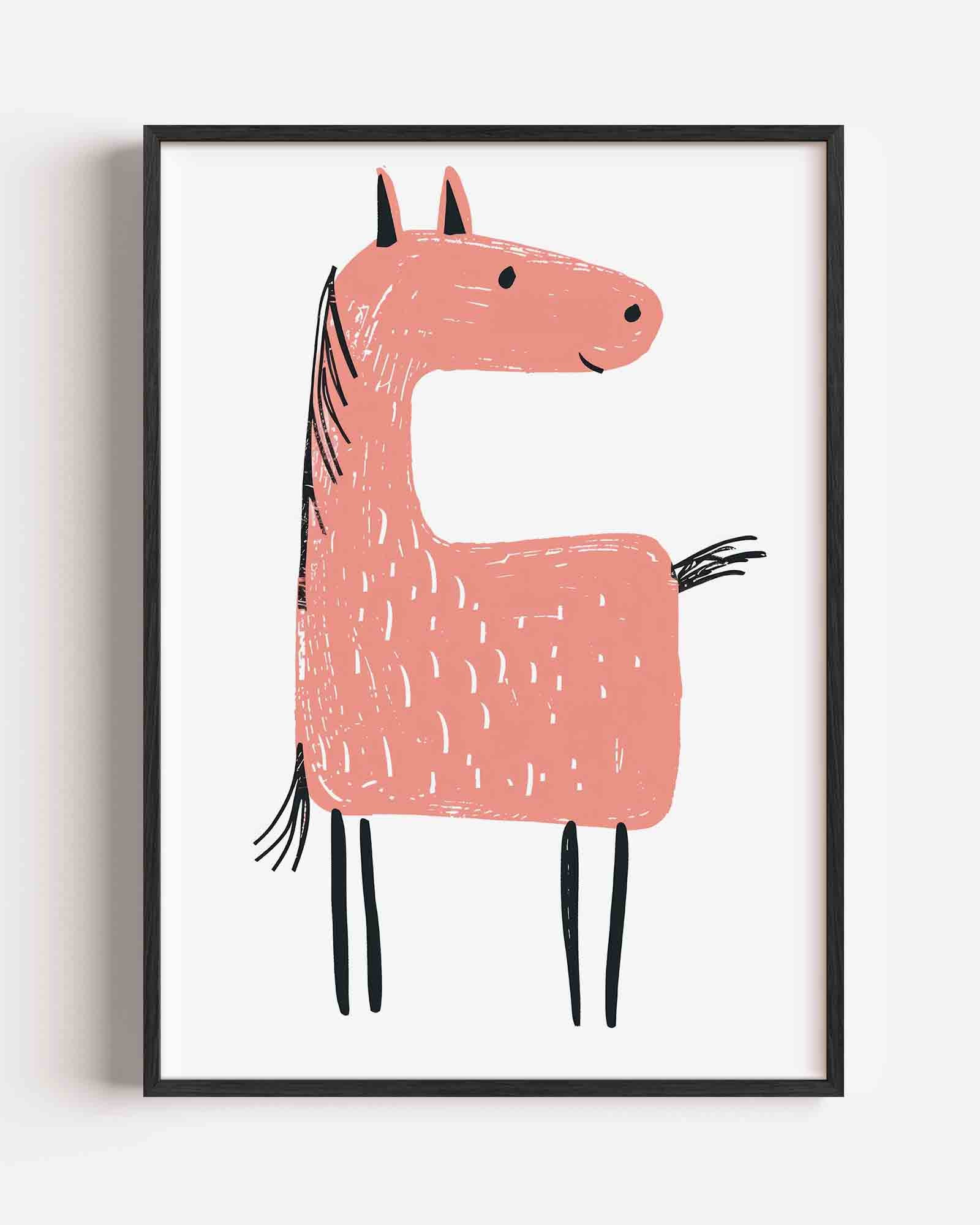 Paard illustratie Poster