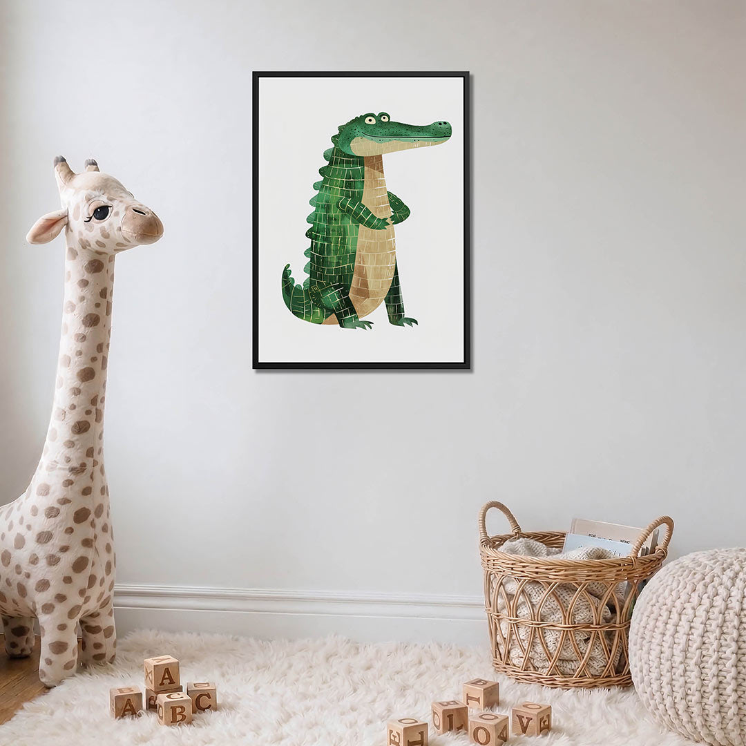 Vrolijke krokodil illustratie Kunstwerk