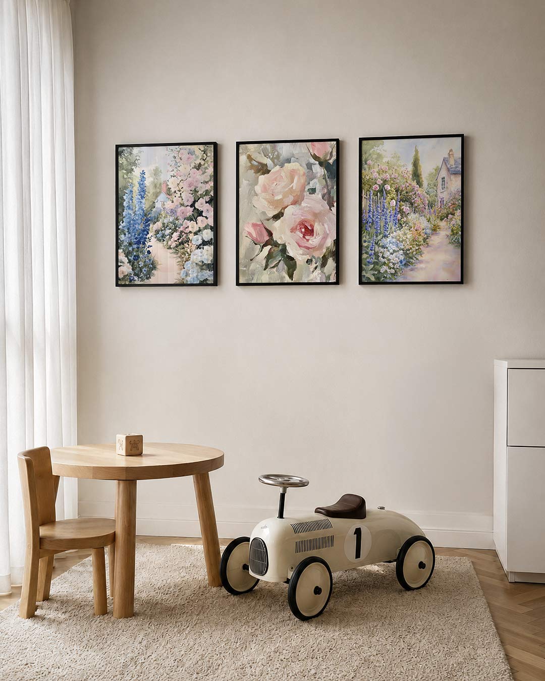 Bloemrijke tuinpad Posterset