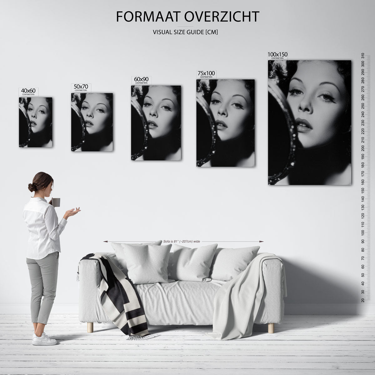 Elegante spiegelblik Kunstwerk