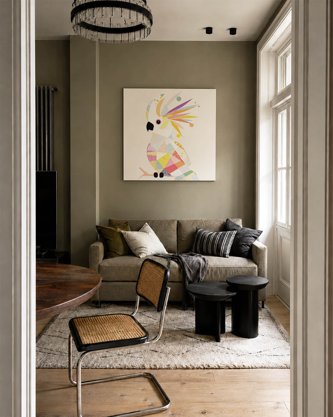 Vrolijke papegaai Kunstwerk
