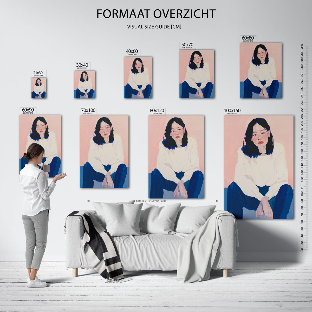 Vrouw met donkere haren Poster