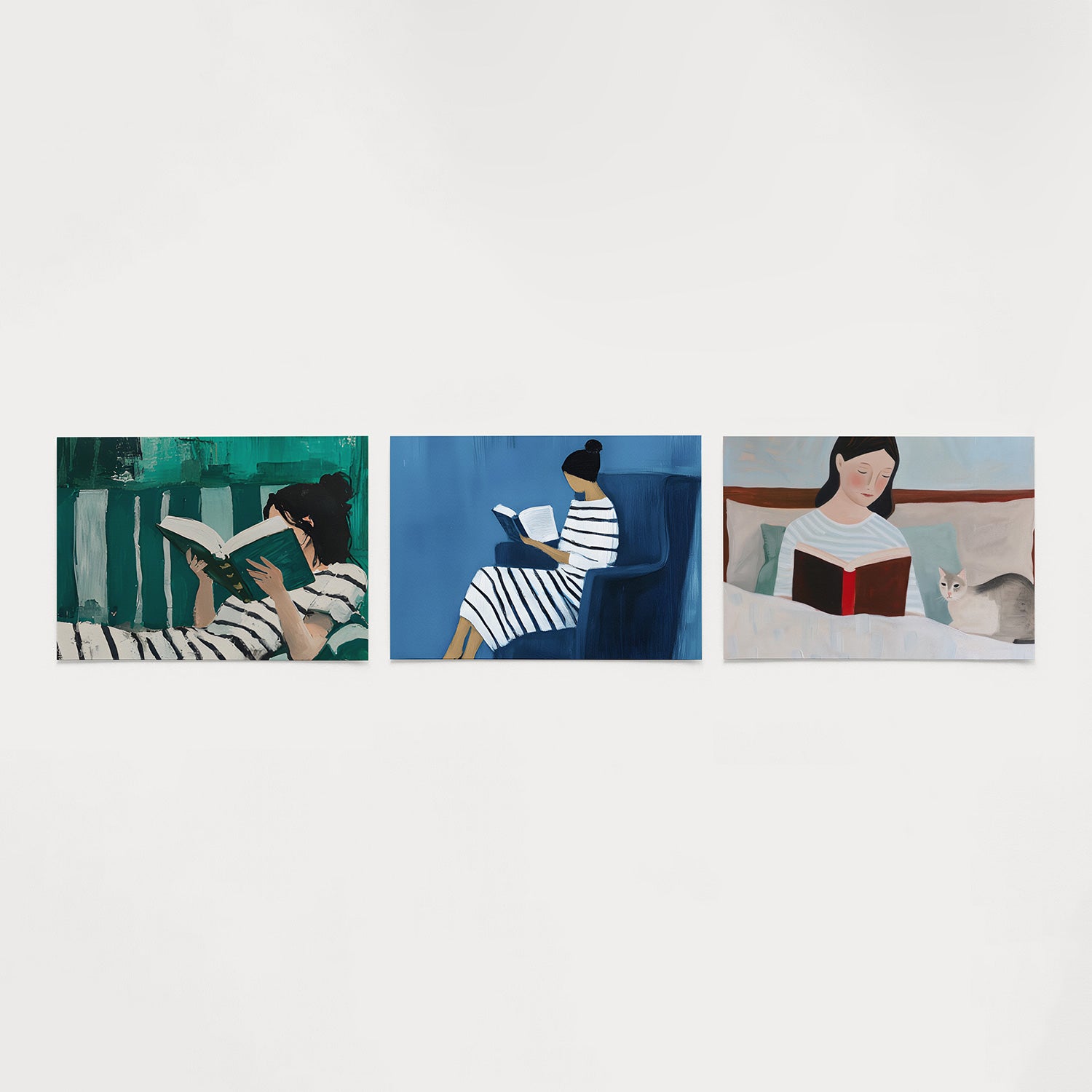 Lezende vrouw Posterset