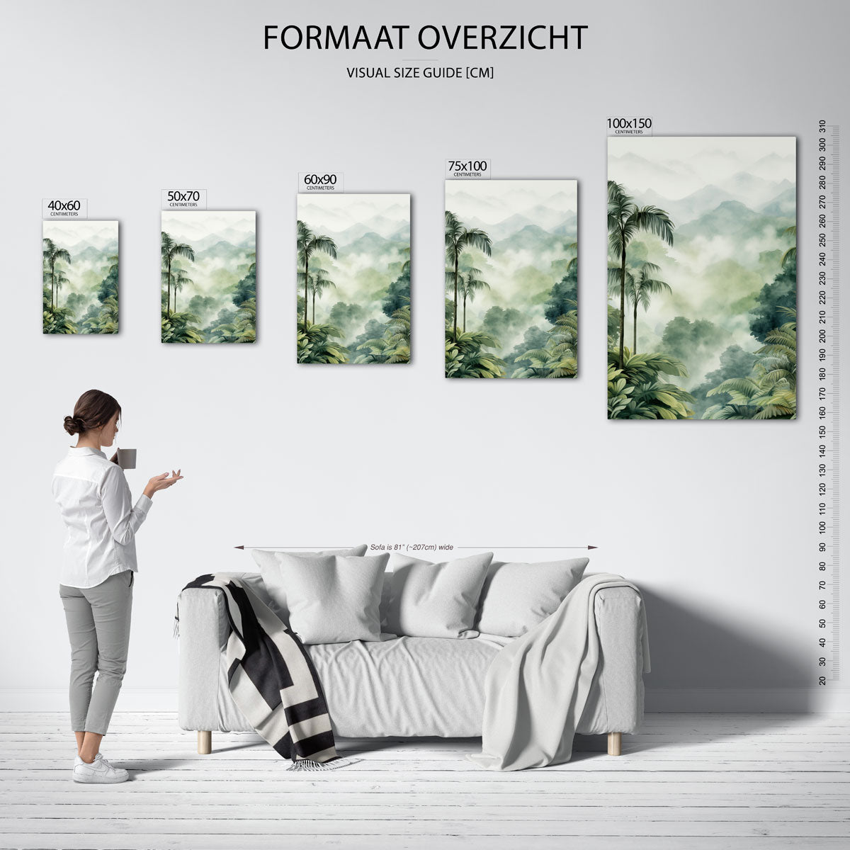 Tropisch boslandschap Kunstwerk