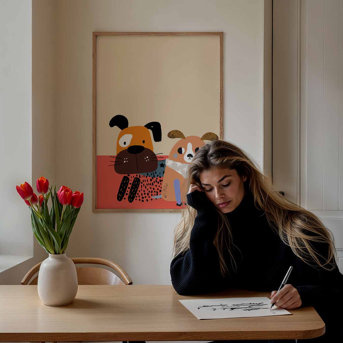 Vrolijke Hondenmaatjes Poster-WallArtistic
