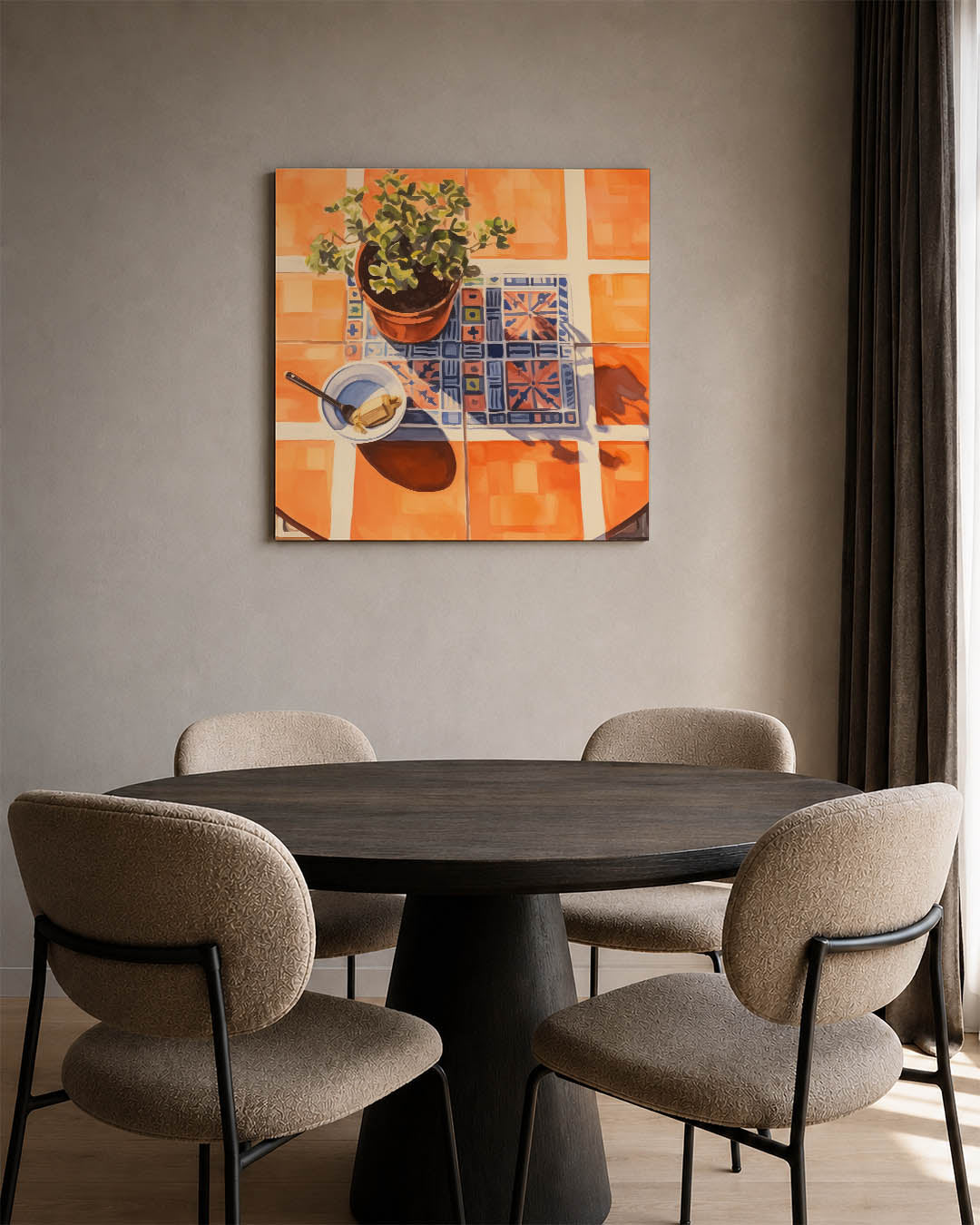 Kleurrijke tegelcompositie Kunstwerk