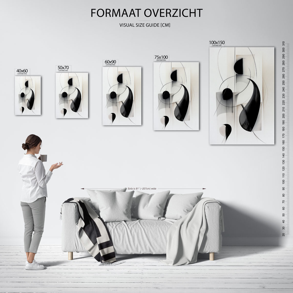 Vloeiende lijnen compositie Kunstwerk