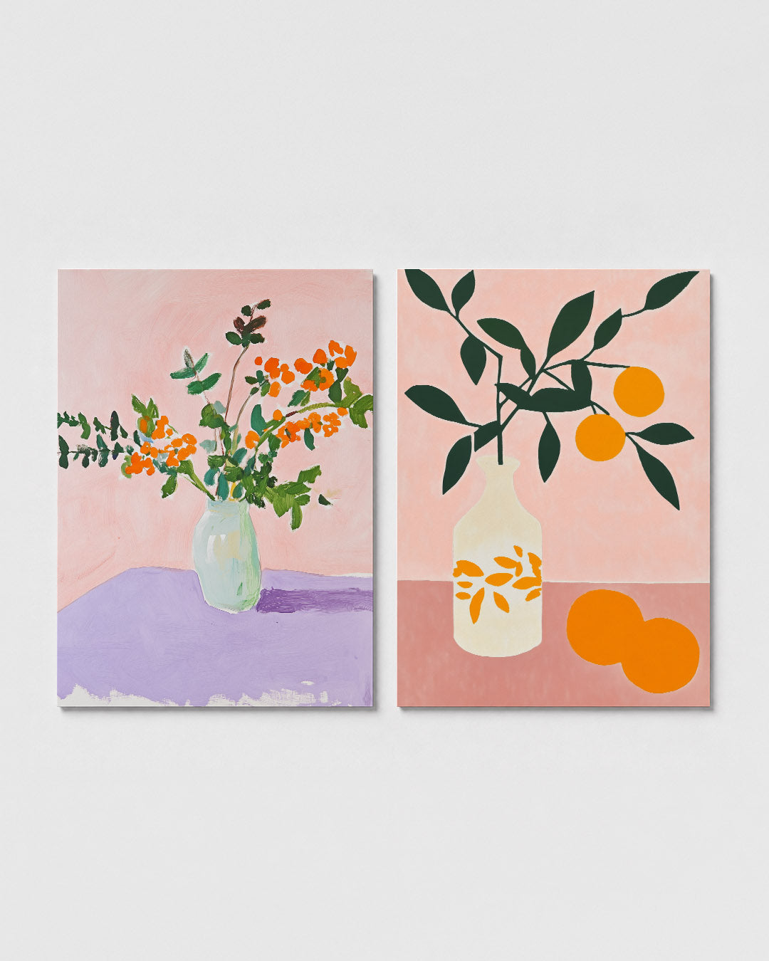 Bloemrijke kleurvlakken Posterset