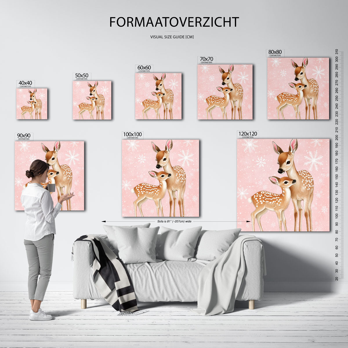 Herten op roze Poster