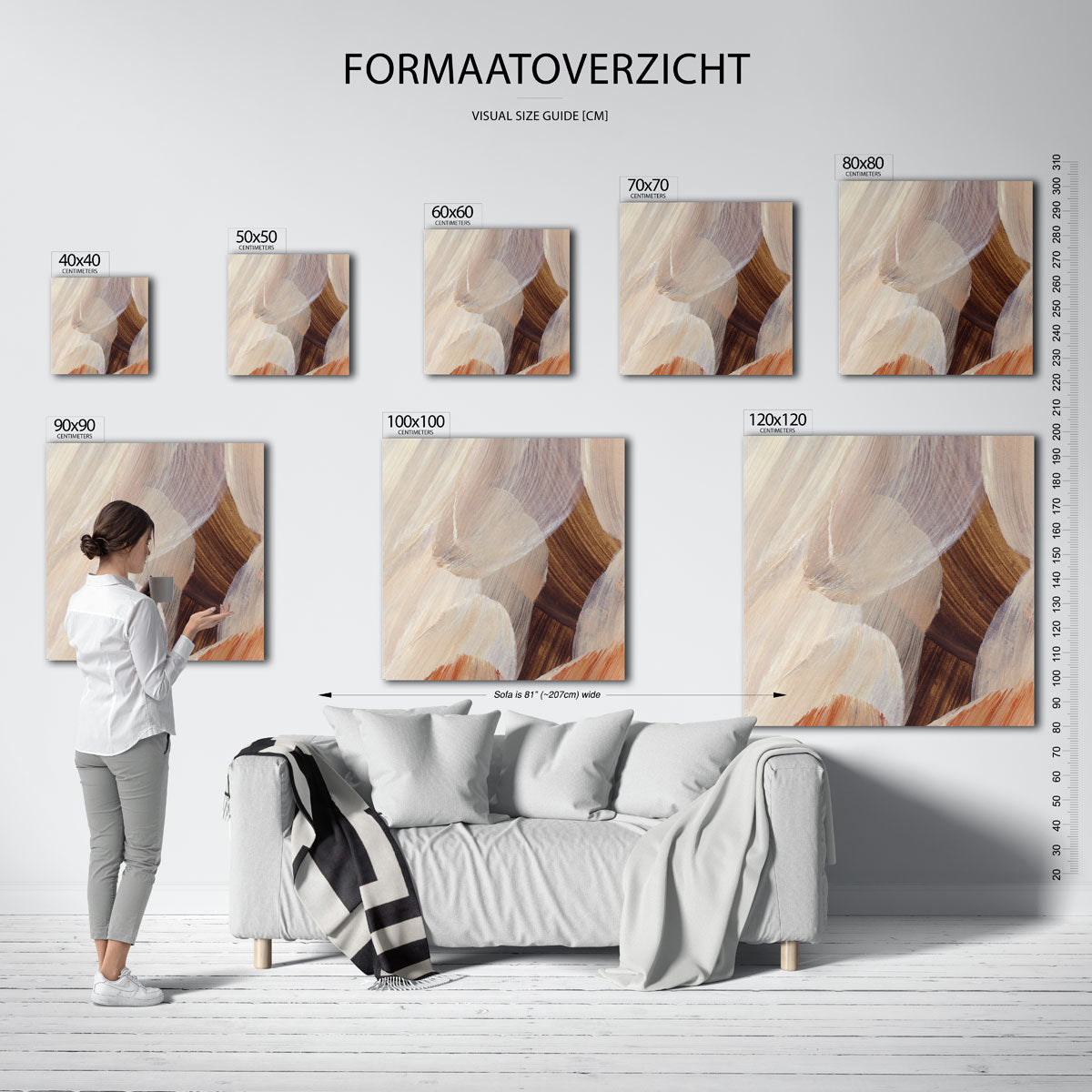 Abstracte penseelstreken Poster