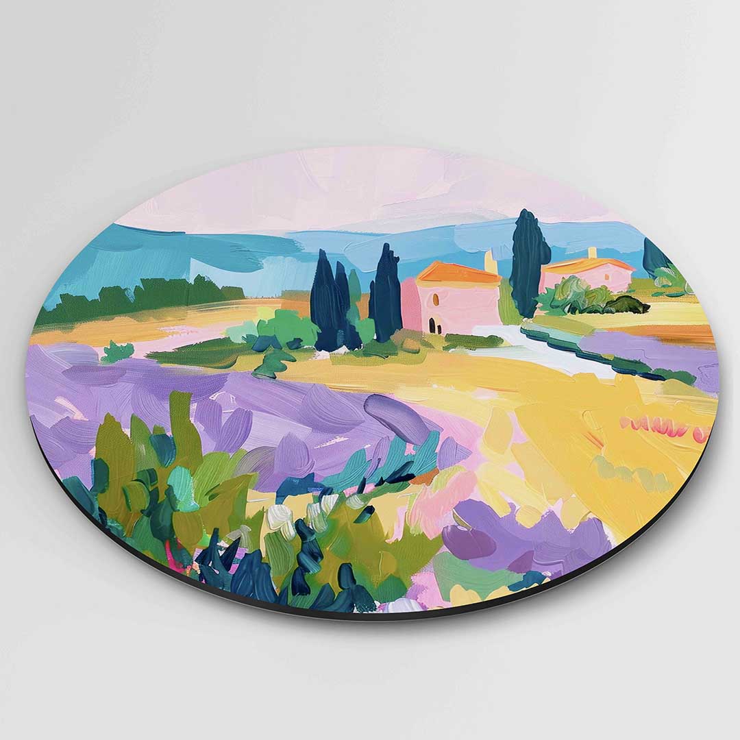 Landschap met lavendelvelden Muurcirkel