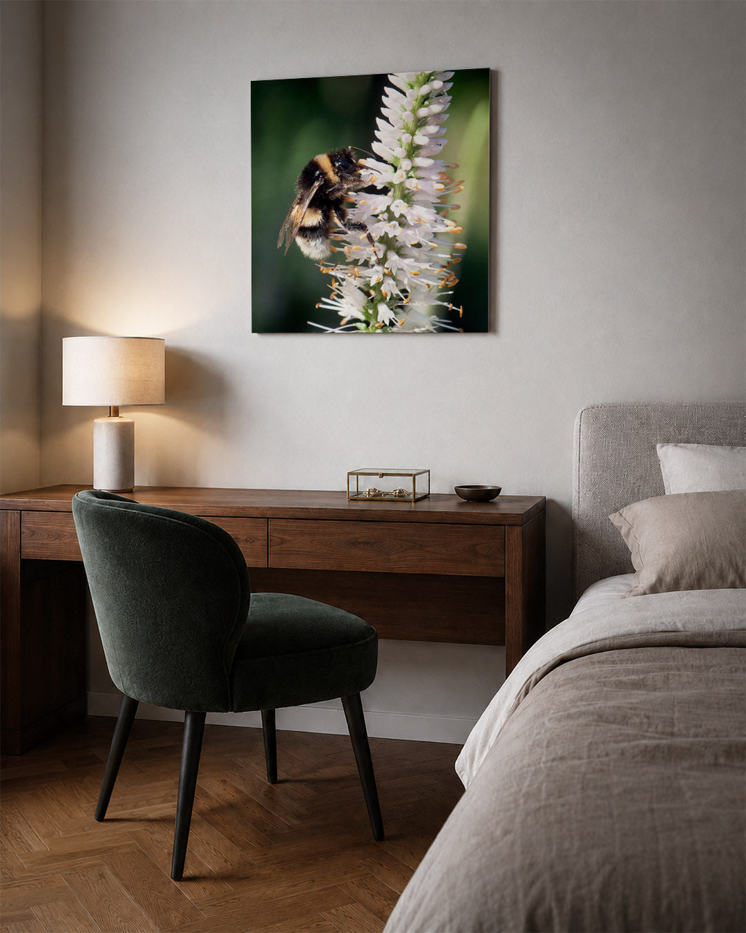 Bij op bloem Kunstwerk