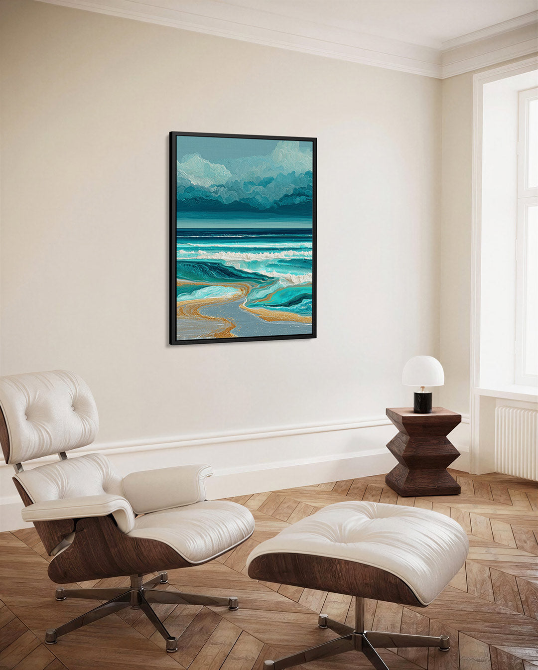 Golvend zeezicht Kunstwerk
