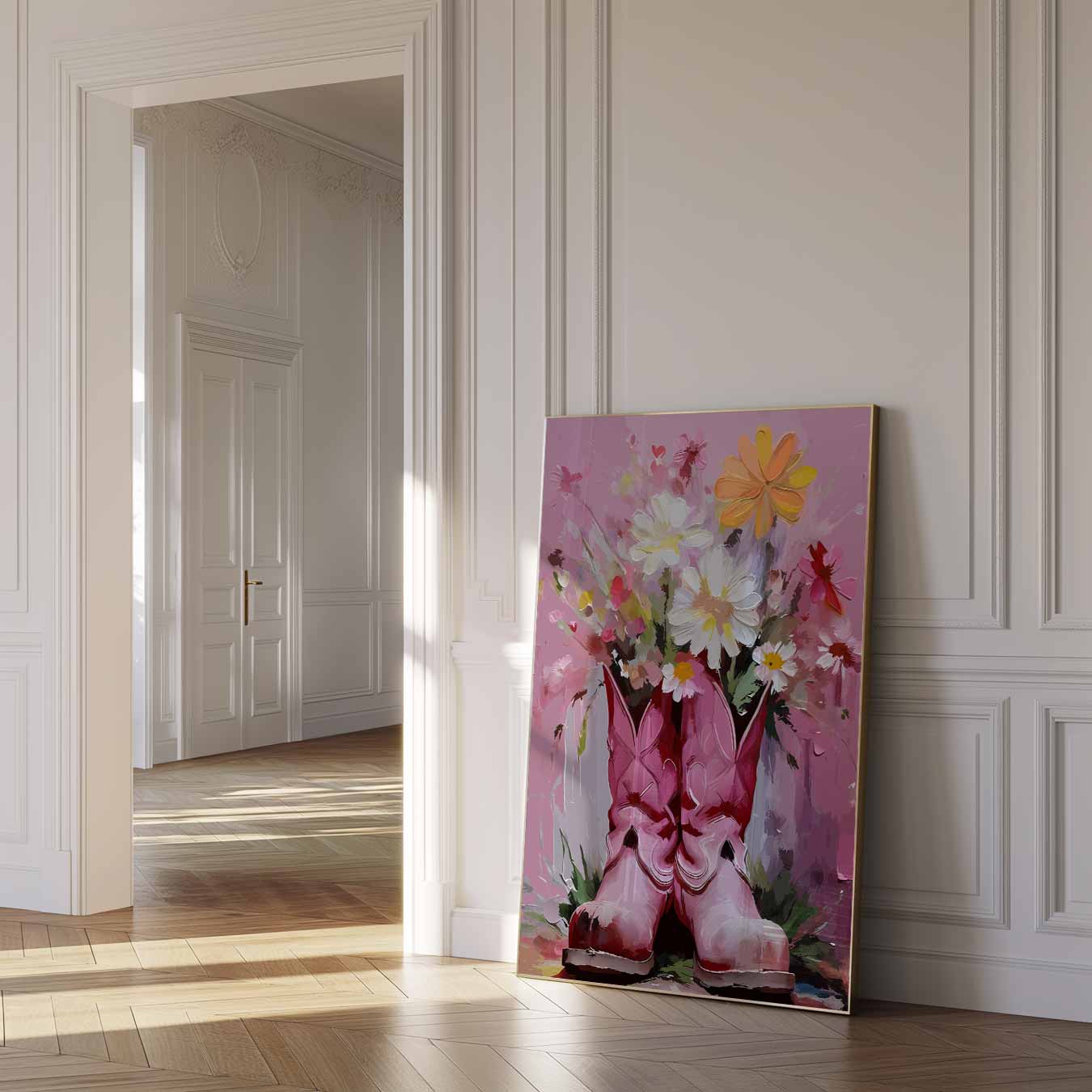 Bloemenlaarzen Poster-WallArtistic