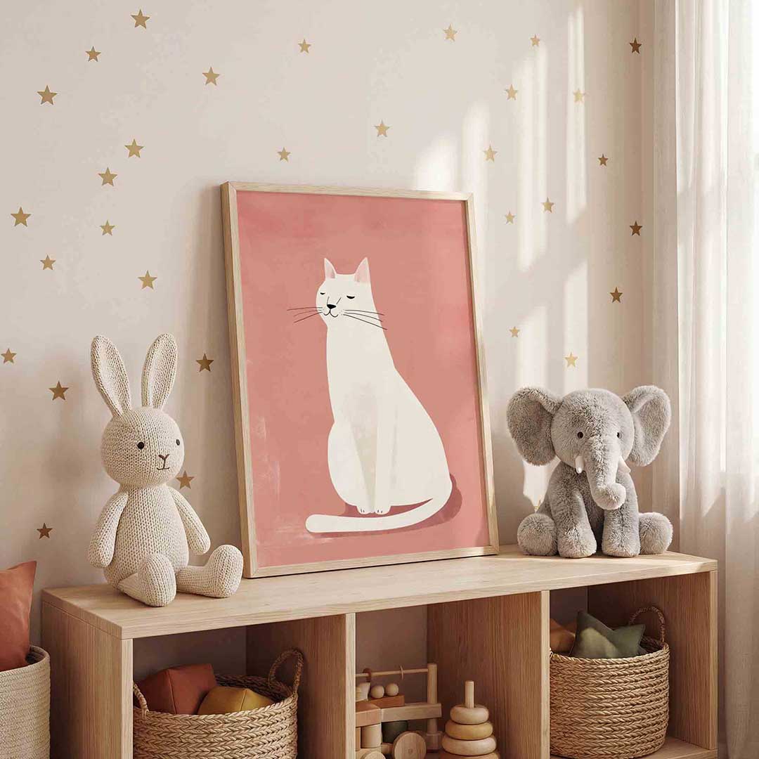 Witte kat Poster