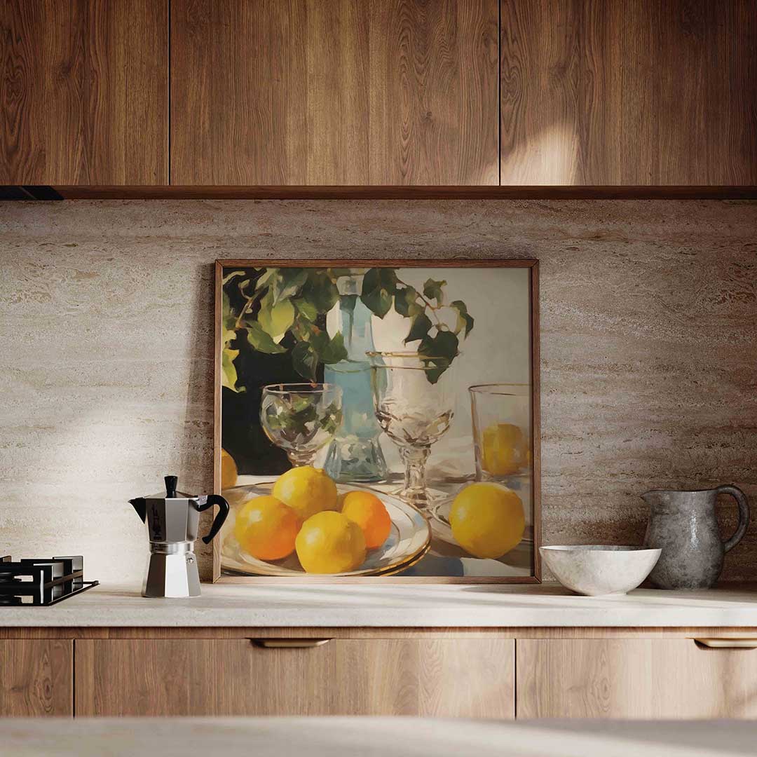 Citrus en glazen Poster