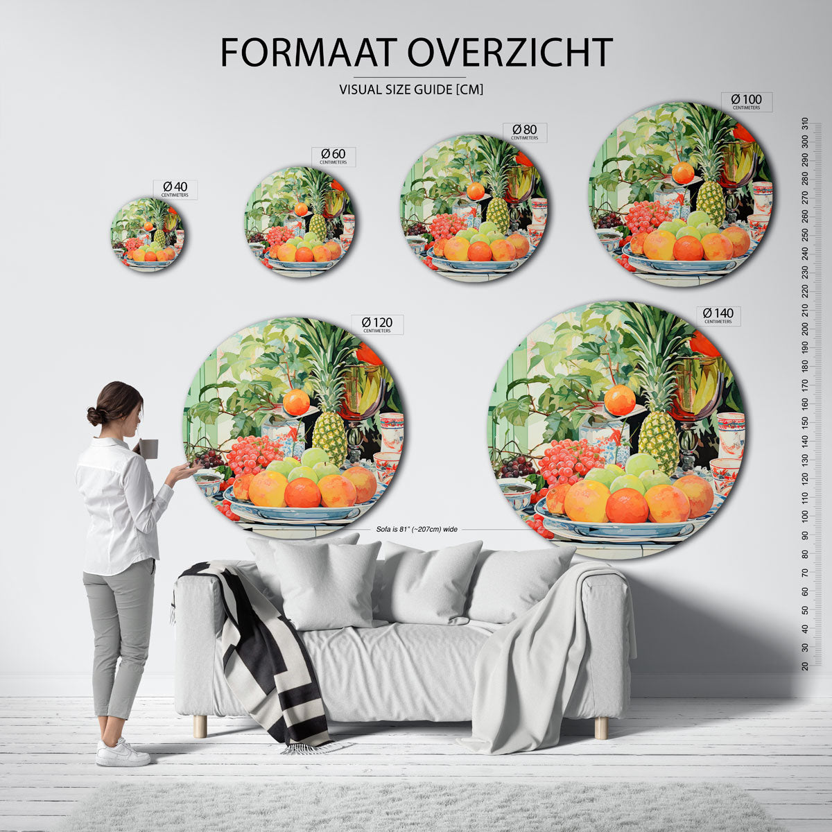Fruit en planten Muurcirkel