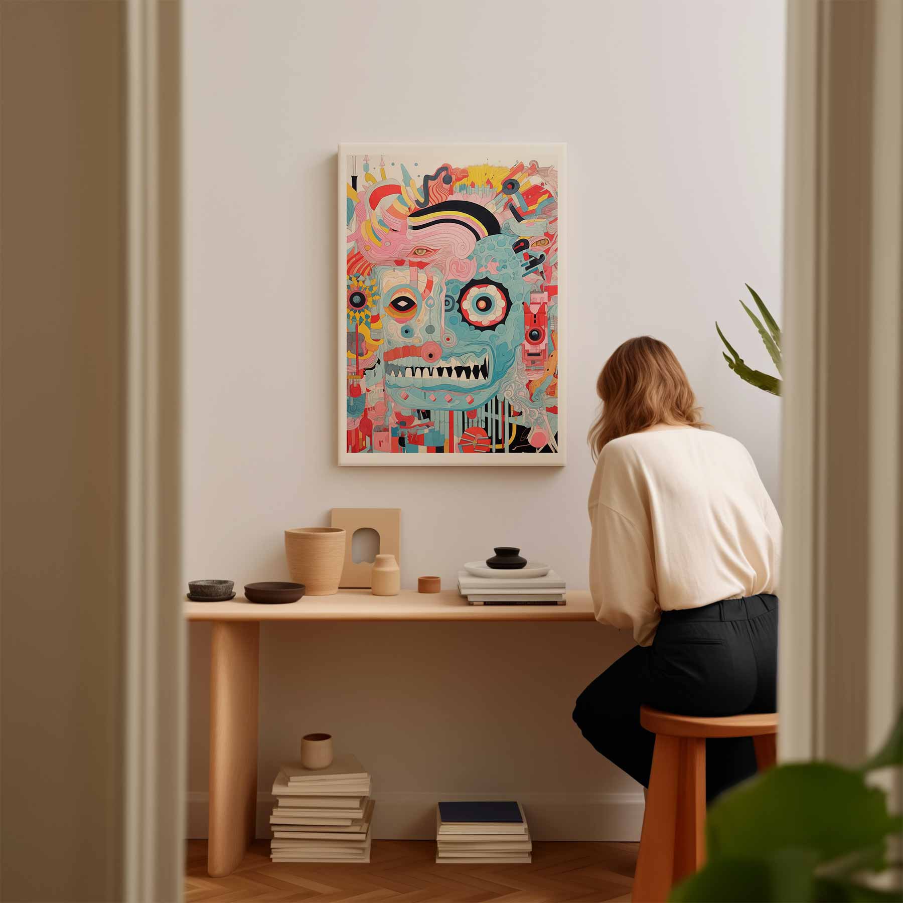 Kleurrijke Chaos Kunstwerk-canvas-dibond-plexiglas-wanddecoratie-WallArtistic