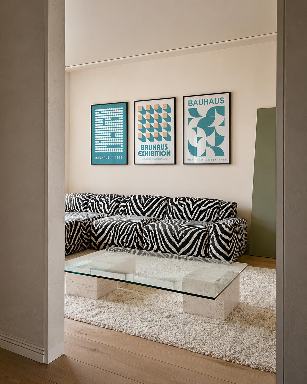 Cirkelpatroon en blauw Posterset