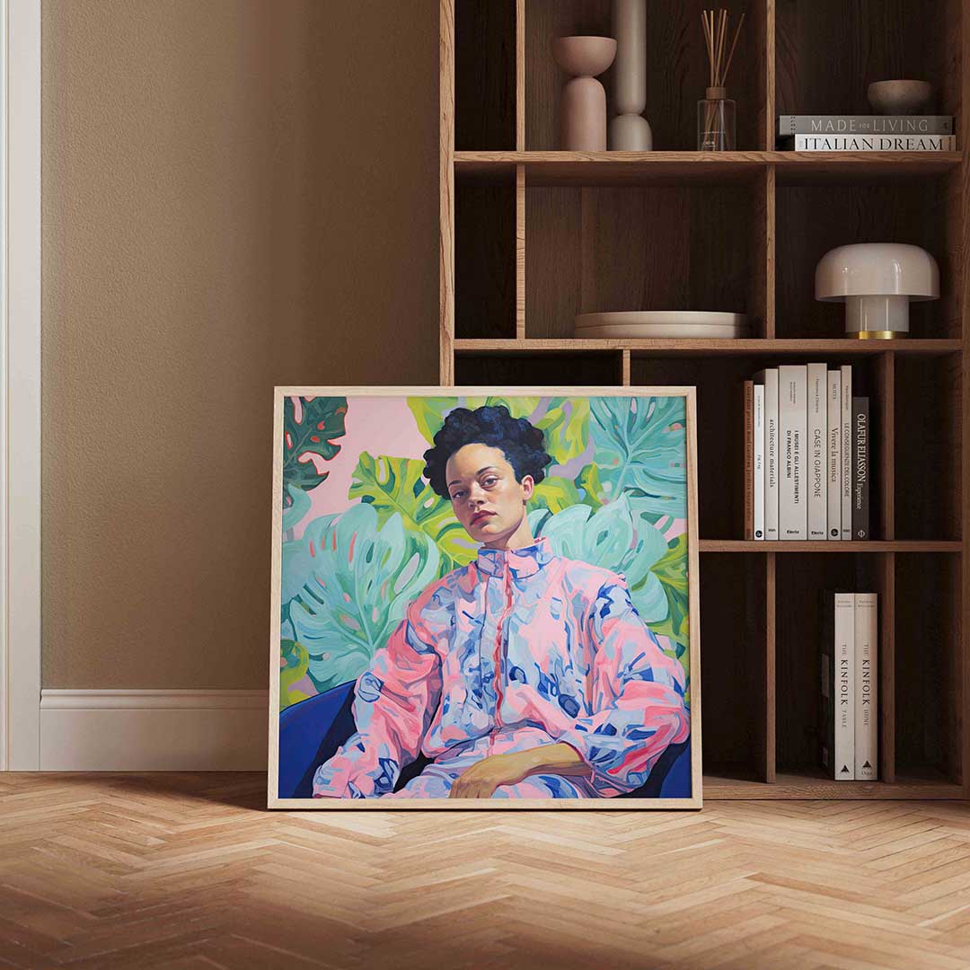 Portret met bladeren Poster
