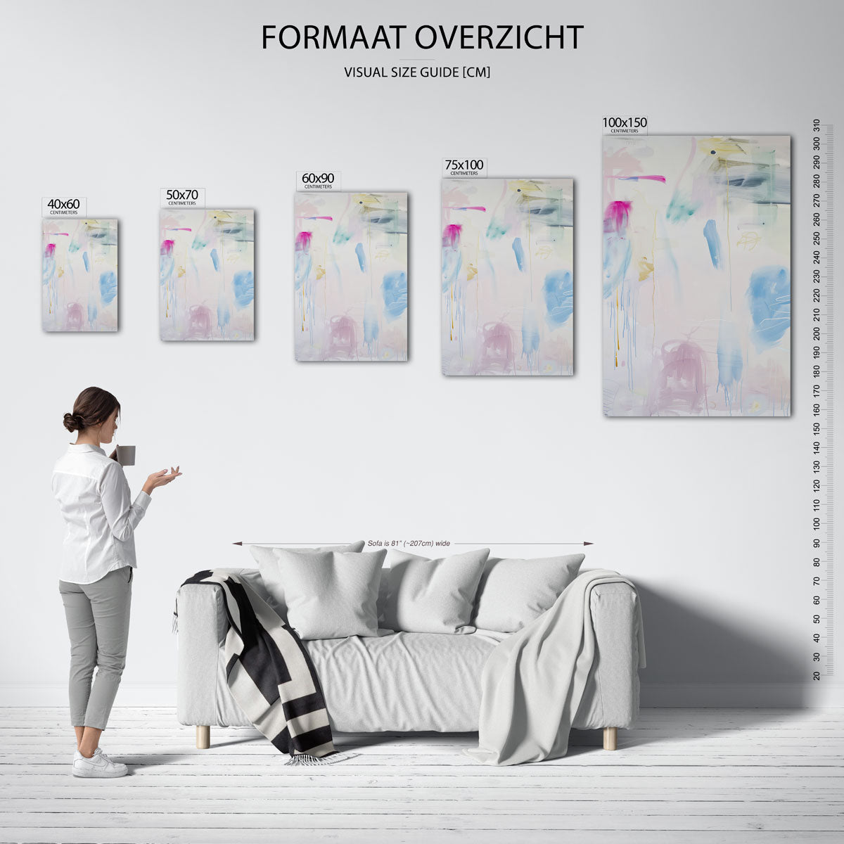 Vloeiende kleurencompositie Kunstwerk