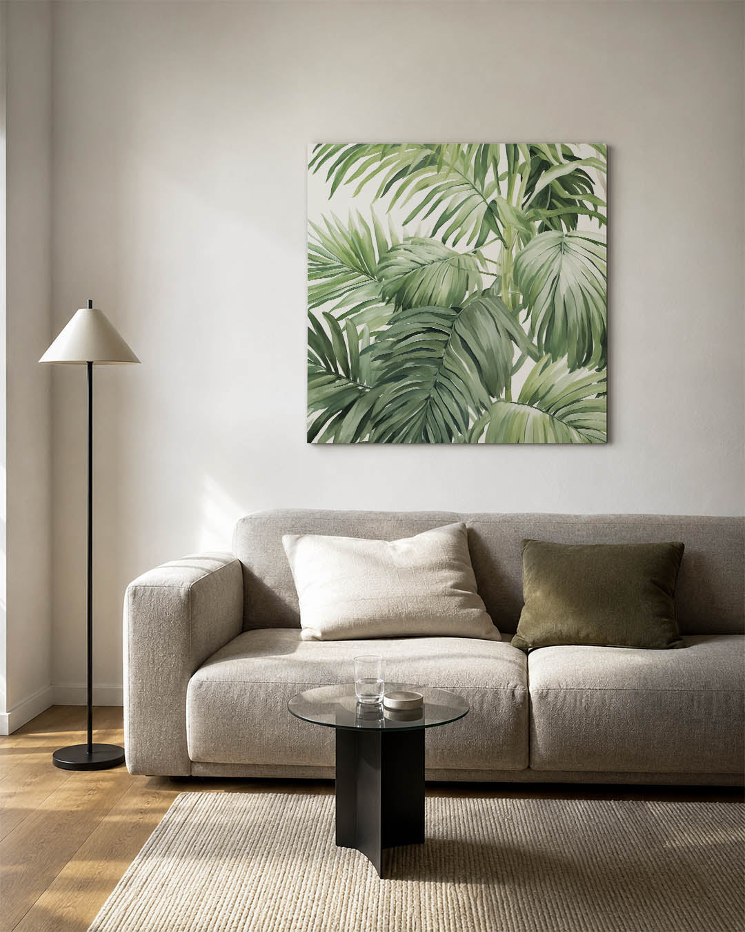 Groene bladeren compositie Kunstwerk