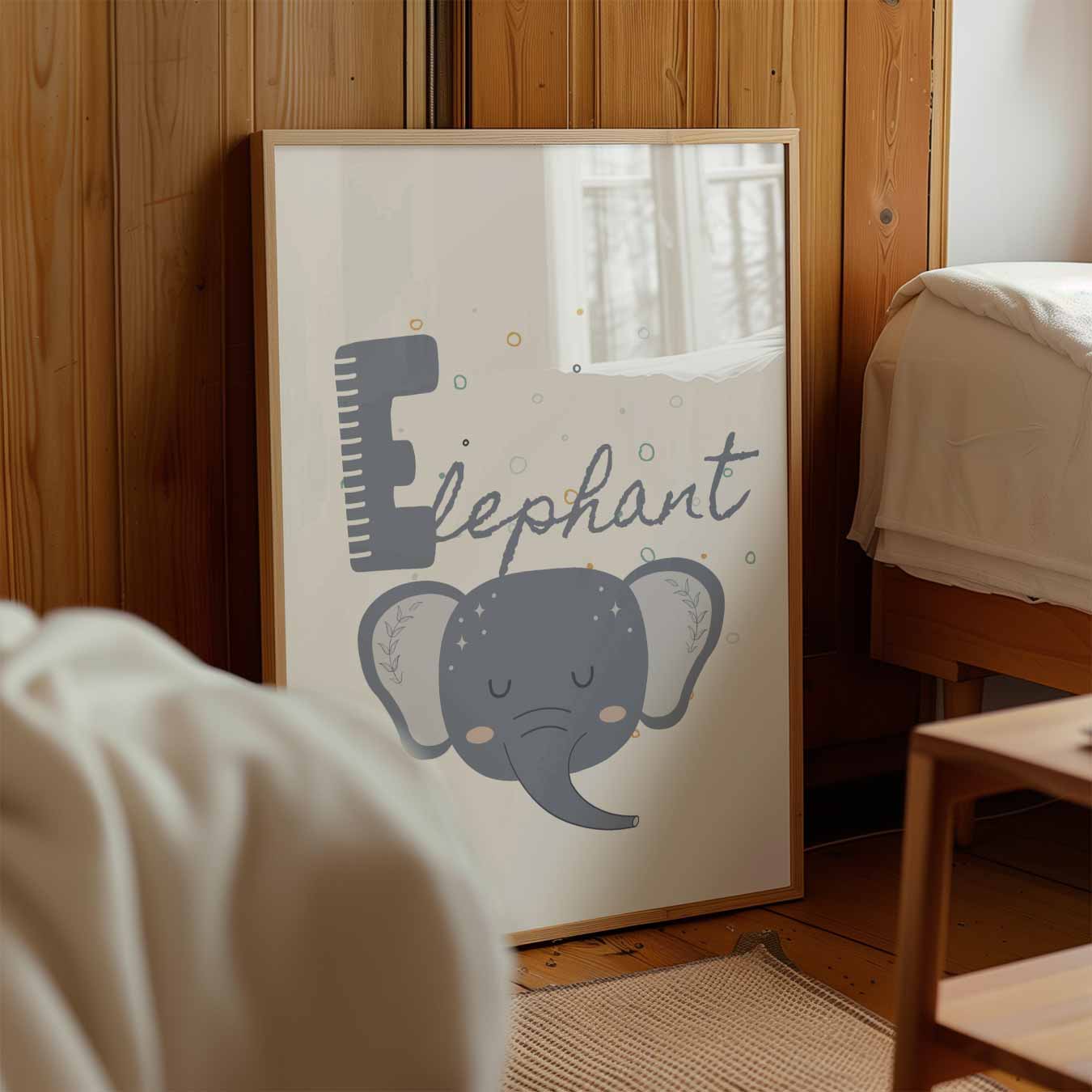 Dromerige Olifant Kinderkamer Poster-WallArtistic