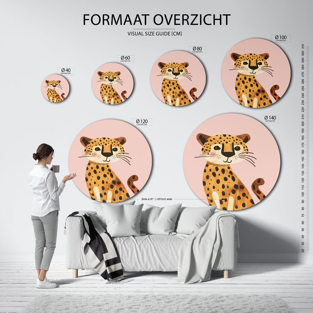 Lachende luipaard Muurcirkel