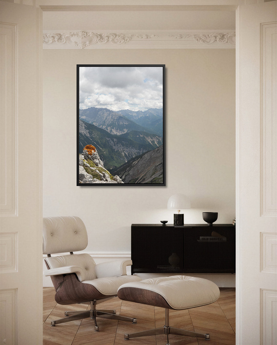 Berglandschap met wolken Kunstwerk