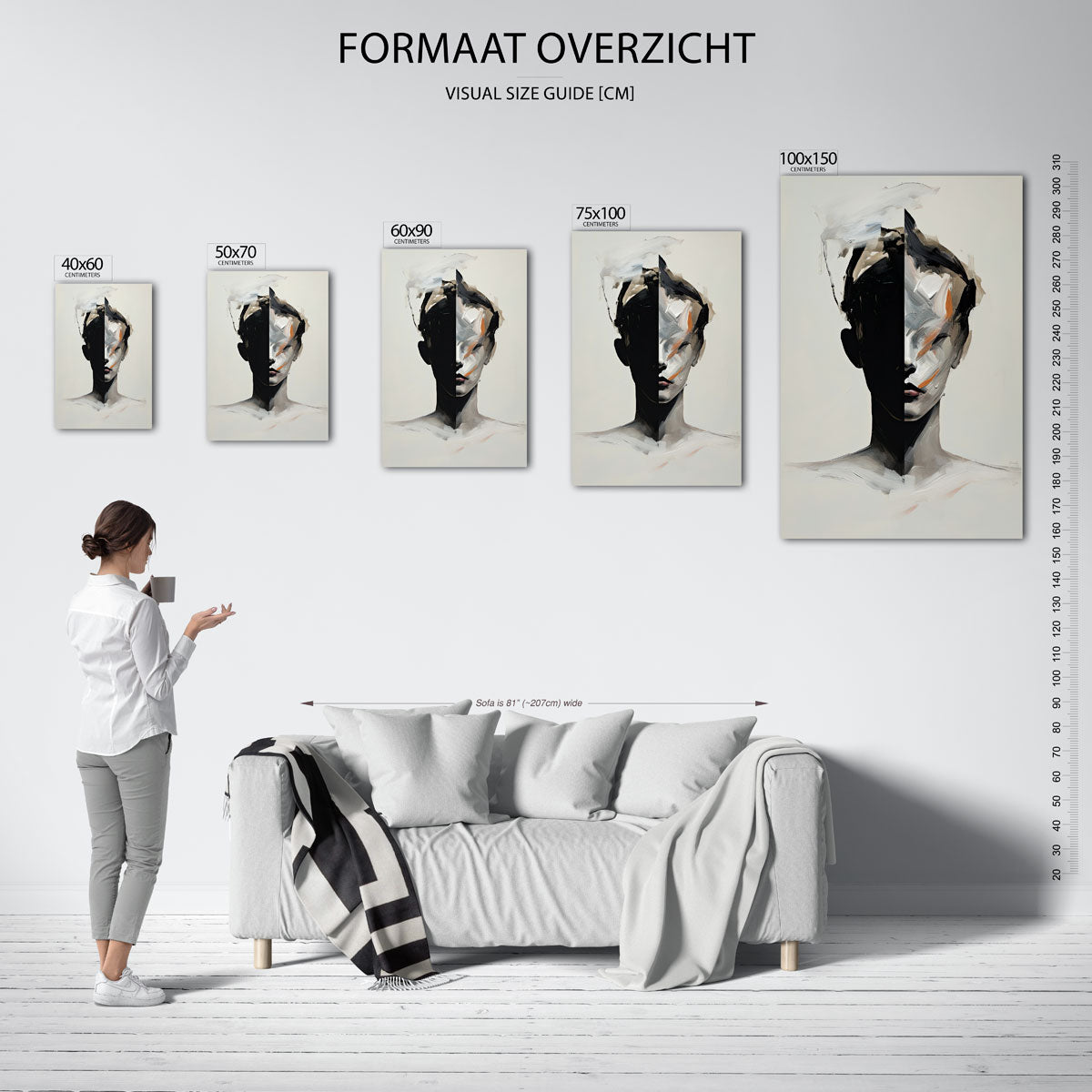 Geometrisch portret Kunstwerk