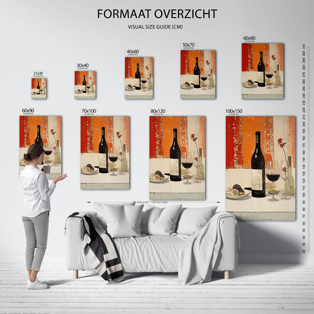 Wijn en bloemen Poster