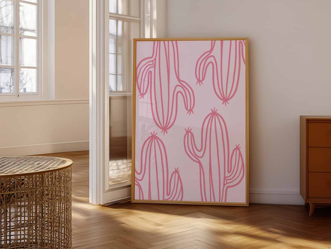Trendy Cactus Illustratie Poster-WallArtistic