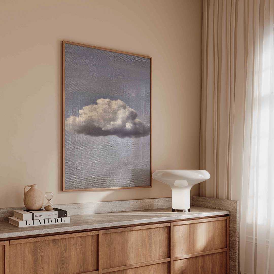 Wolk tegen blauwe lucht Poster