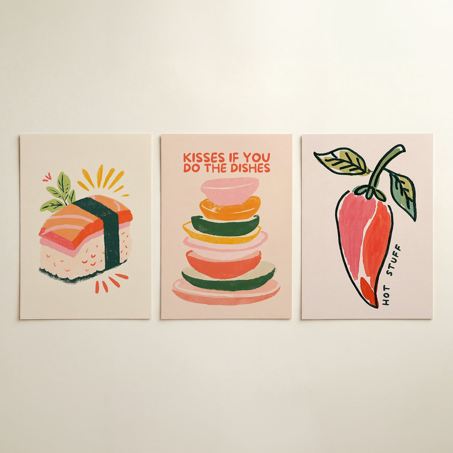 Sushi illustratie Posterset