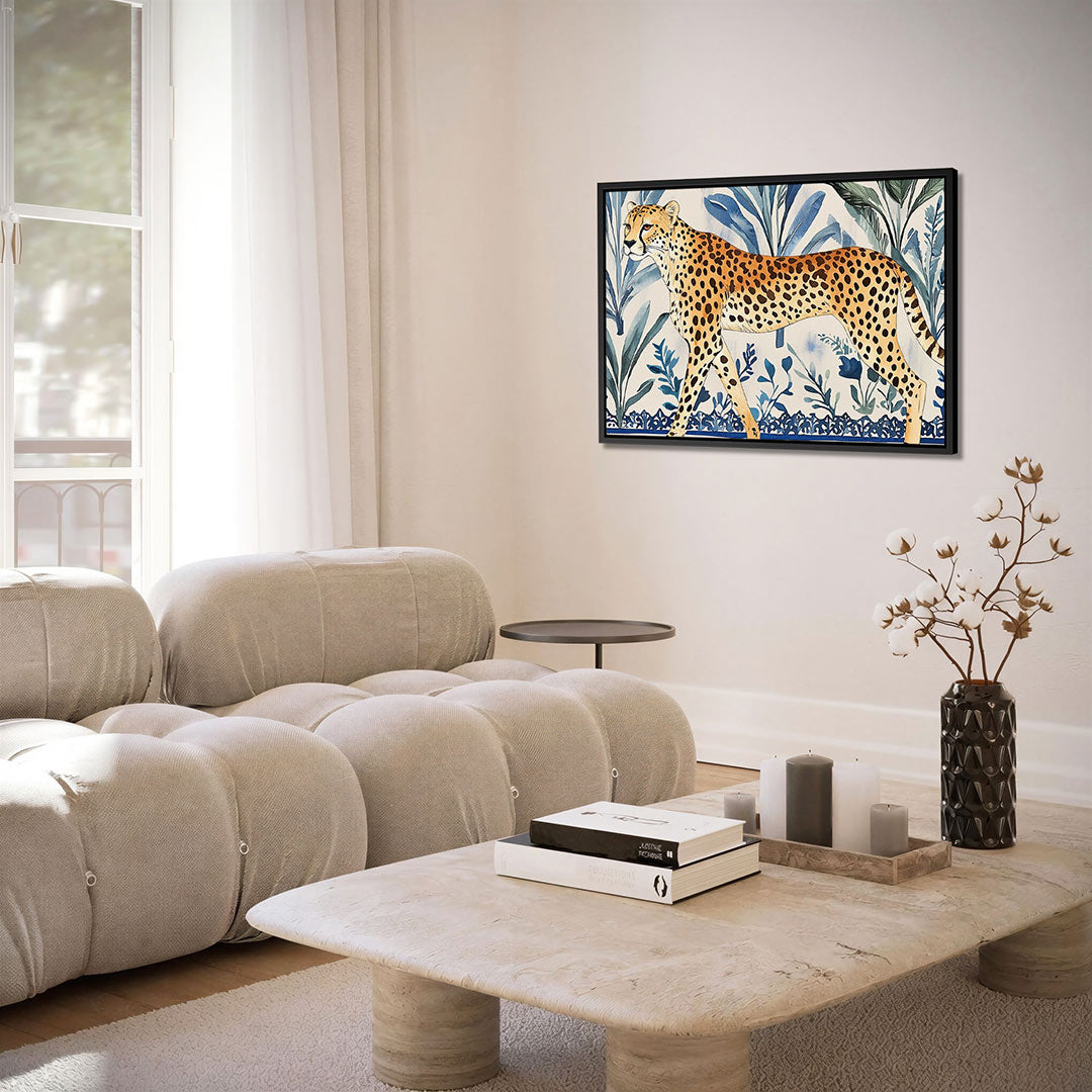 Luipaard met bladeren Kunstwerk